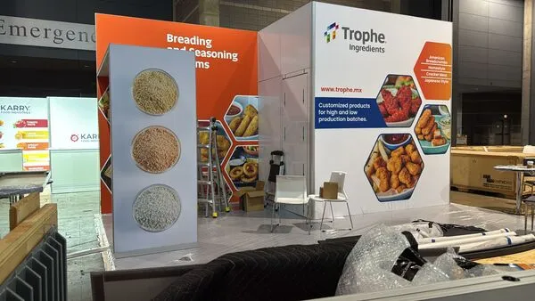 Montaje para evaluar cuánto cuesta poner un stand en una expo gastronómica de la empresa Trophe Ingredients